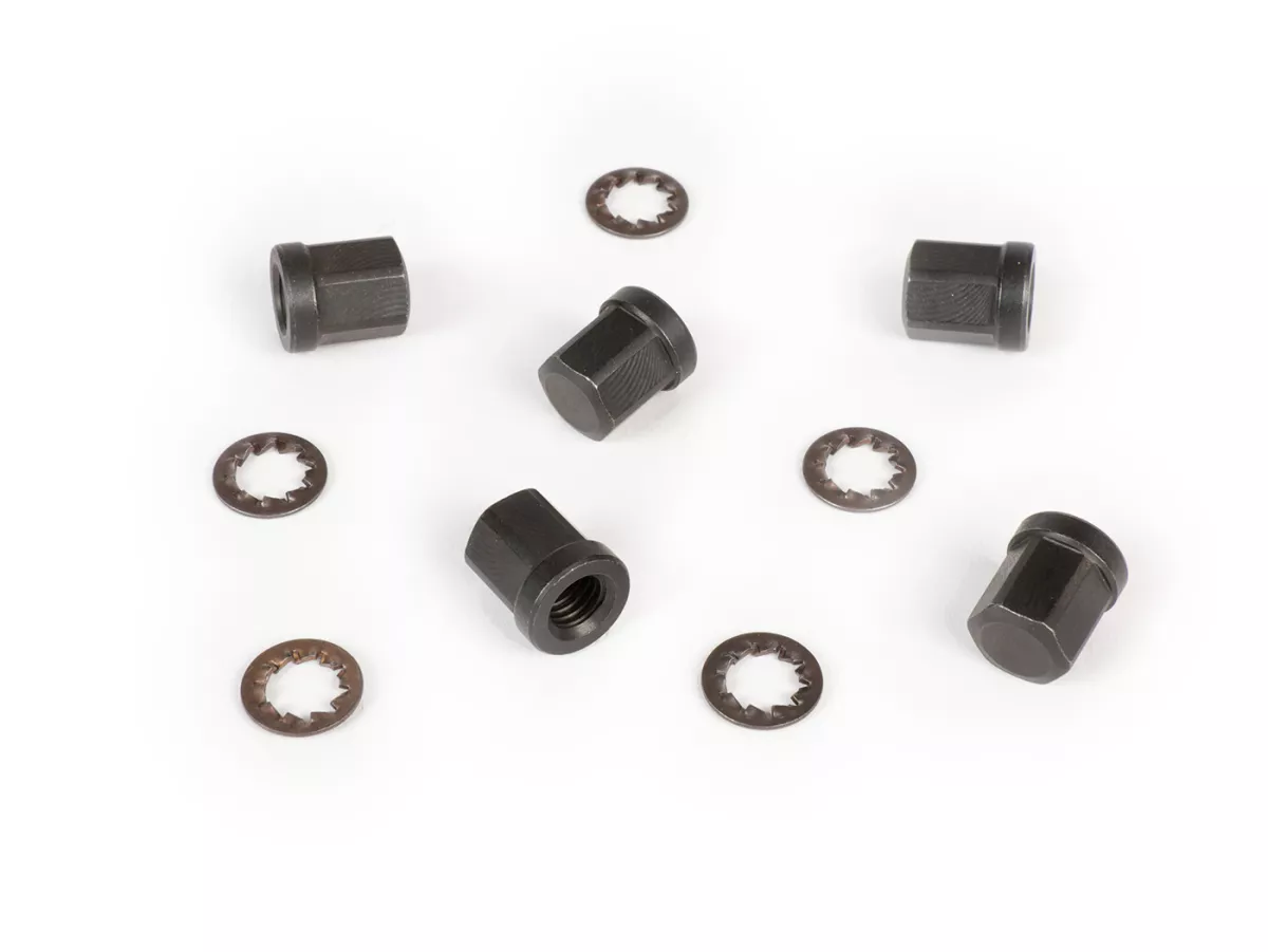 Dopmoerset voor velg tubeless -M8 met 14mm kraag- type FA Italia - SW=12mm, zwart