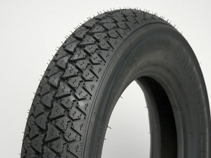 Komplett däcksats -VESPA MICHELIN S83- 3.50 - 10 tum TL 59J (förstärkt) - fälg 2.10-10 krom