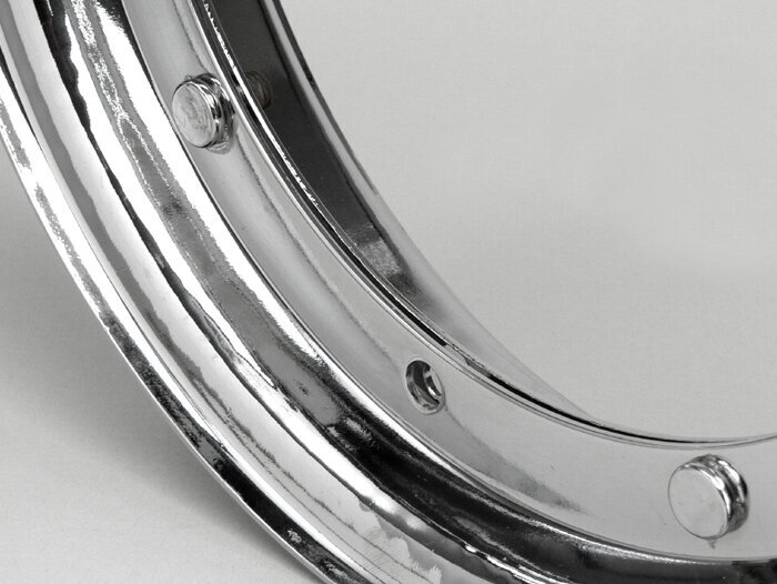 Set completo di pneumatici -VESPA CONTINENTAL whitewall K62- 3.50 - 10 pollici TT 59J (rinforzati) - cerchio 2.10-10 cromo