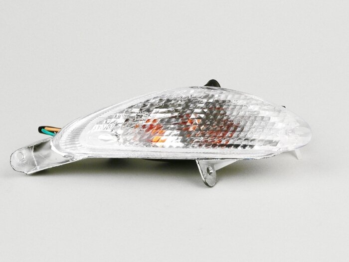 Indicatore -QUALITÀ OEM- GY6 (4 tempi) tipo Baotian BT49-QT9 -bianco- anteriore sinistro