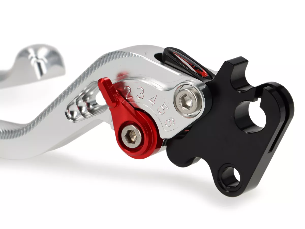 Maneta de freno + maneta de embrague (juego) - AJUSTABLE, PM TUNING Sport- Vespa PX (a partir de 1998) - Plata