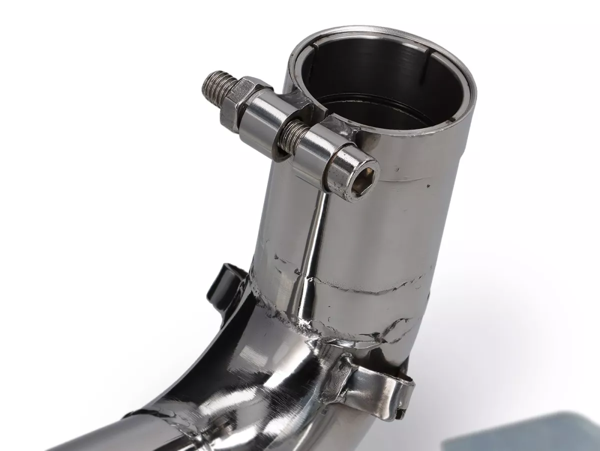 Pot d’échappement -SCOOTRS LH compatible avec roue de secours monté- Vespa PX80, PX125, PX150 - 166cc, 177cc - inox