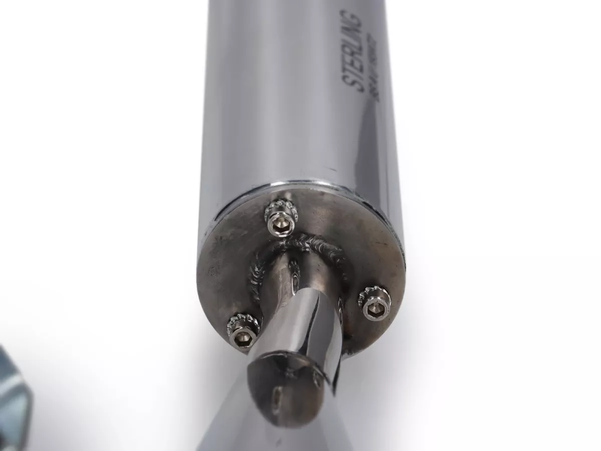 Pot d’échappement -SCOOTRS LH compatible avec roue de secours monté- Vespa PX80, PX125, PX150 - 166cc, 177cc - inox