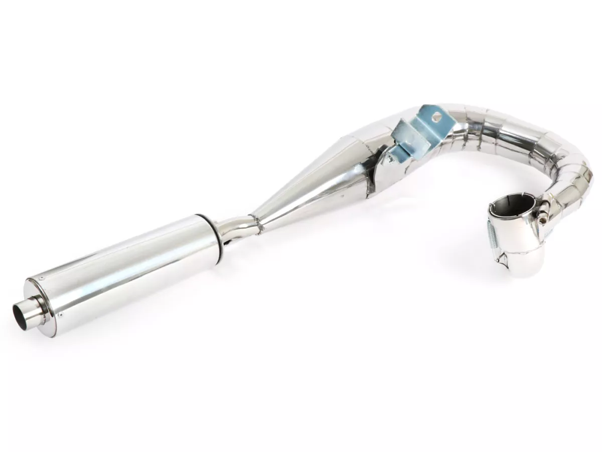 Pot d’échappement -SCOOTRS LH compatible avec roue de secours monté- Vespa PX200 - inox