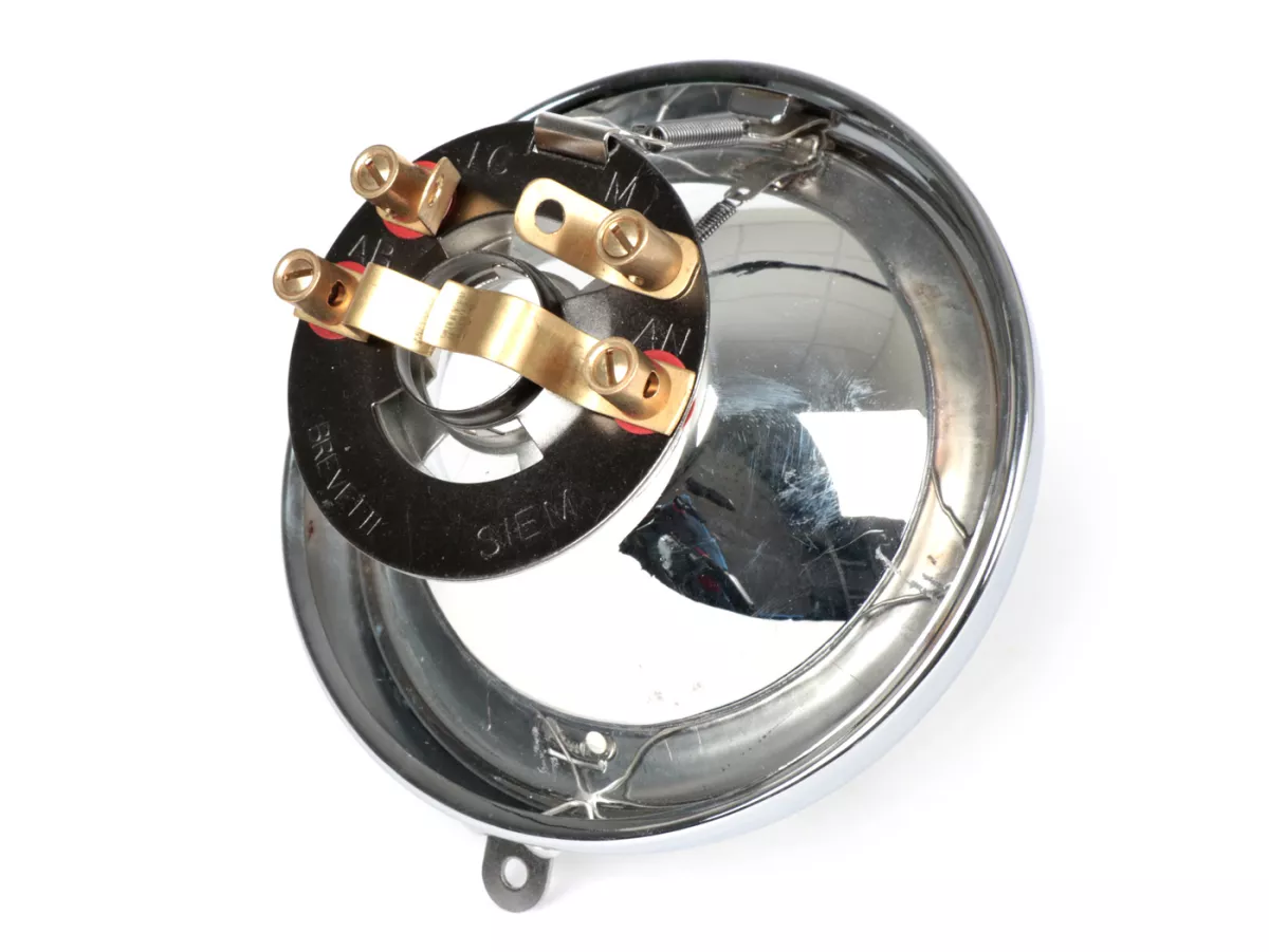Headlight -SIEM Ø=95mm- Vespa Wideframe V1T, V15T, V30T - glass, incl. headlight rim