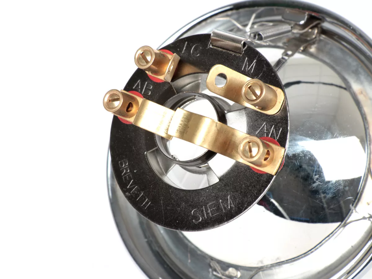Headlight -SIEM Ø=95mm- Vespa Wideframe V1T, V15T, V30T - glass, incl. headlight rim