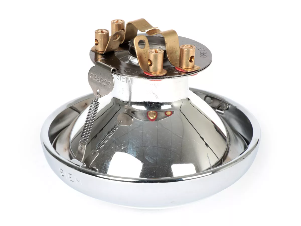 Headlight -SIEM Ø=95mm- Vespa Wideframe V1T, V15T, V30T - glass, incl. headlight rim