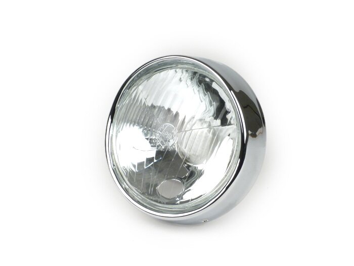 Faro delantero -SIEM Ø=115/120mm (cristal/exterior)- Vespa VNB3T a VNB6T, VBA1T, VBB1T a VBB2T, GS150 / GS3 (VS4T a VS5T), GS160 / GS4 (VSB1T) - cristal, incl. anillo embellecedor (sin tapón de faro)