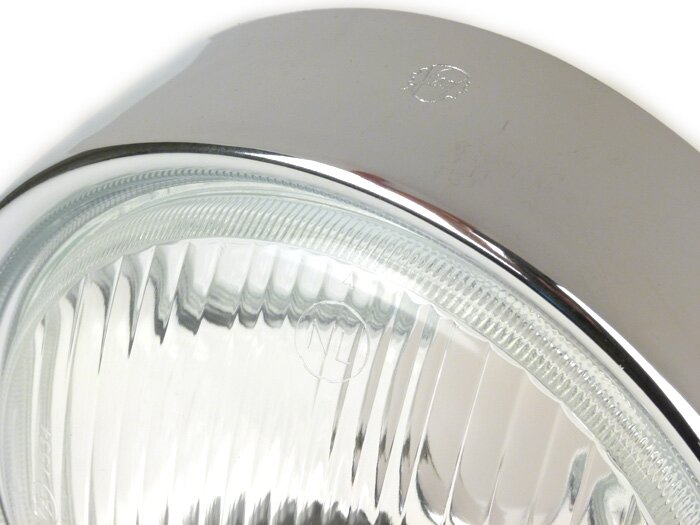 Faro delantero -SIEM Ø=130/150mm (cristal/exterior)- Vespa Rally180 (VSD1T), Rally200 (VSE1T), Sprint Veloce (VLB1T) - cristal, incl. anillo embellecedor