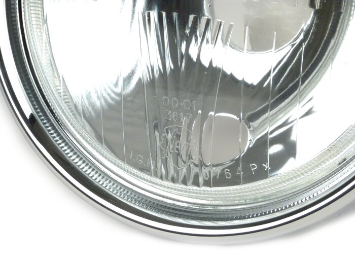 Faro delantero -SIEM Ø=130/150mm (cristal/exterior)- Vespa Rally180 (VSD1T), Rally200 (VSE1T), Sprint Veloce (VLB1T) - cristal, incl. anillo embellecedor