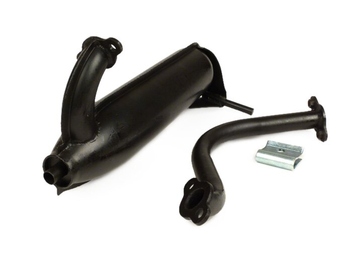 Auspuff -GPS Typ SS50/SS90 Banane- Vespa PV125, ET3 - Schwarz (ohne Logo)
