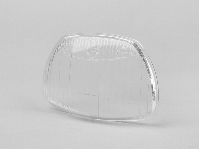 Headlight lens -SIEM trapezoid- Vespa Sprint150 (VLB1T), GL150 (VLA1T), GT125 (VNL2T), SS180 (VSC1T) - glass