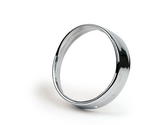 Headlight rim -SIEM Ø=115/120mm- Vespa VNB3T till VNB6T, VBA1T, VBB1T till VBB2T, GS150 / GS3 (VS4T till VS5T), GS160 / GS4 (VSB1T) - chrome