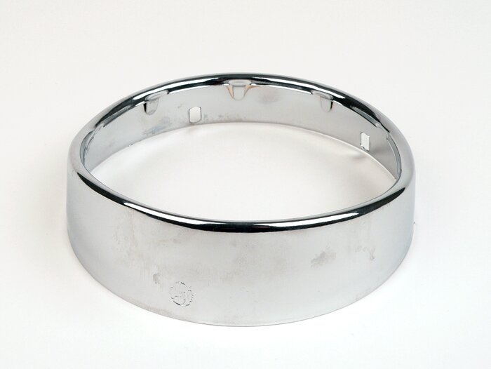 Headlight rim -SIEM Ø=115/120mm- Vespa VNB3T till VNB6T, VBA1T, VBB1T till VBB2T, GS150 / GS3 (VS4T till VS5T), GS160 / GS4 (VSB1T) - chrome