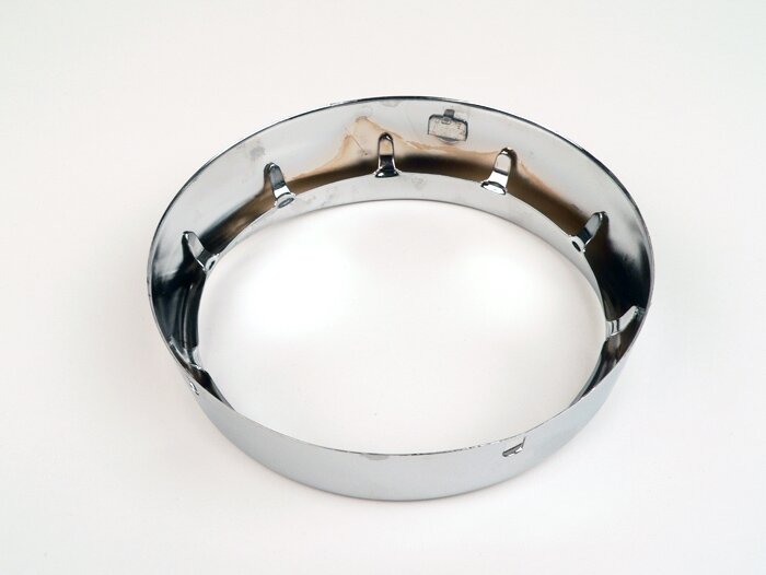 Headlight rim -SIEM Ø=115/120mm- Vespa VNB3T till VNB6T, VBA1T, VBB1T till VBB2T, GS150 / GS3 (VS4T till VS5T), GS160 / GS4 (VSB1T) - chrome