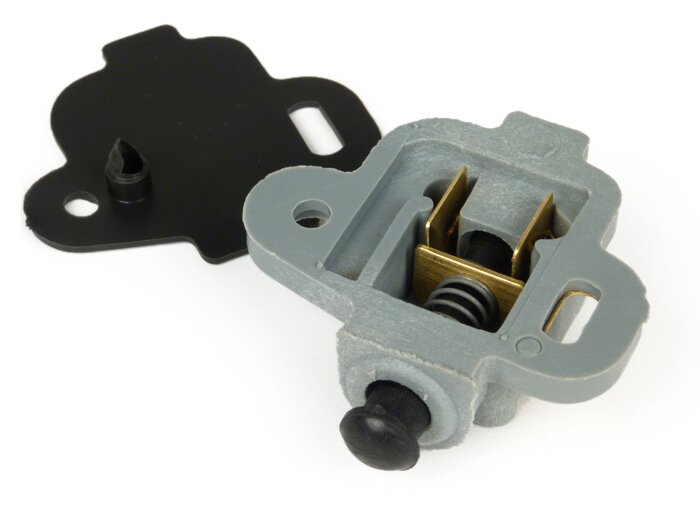 Interruttore luce freno AC -GRABOR- Vespa VNB2T-6T, VNC1T Super, VNL2T-3T, GT125 (VNL2T), GTR125 (VNL2T), TS125 (VNL3T), 150 VBB2T, VBC1T Super, Sprint150 (VLB1T), Rally180 (VSD1T), Rally200 (VSE1T) (contatto normalmente chiuso) - grigio