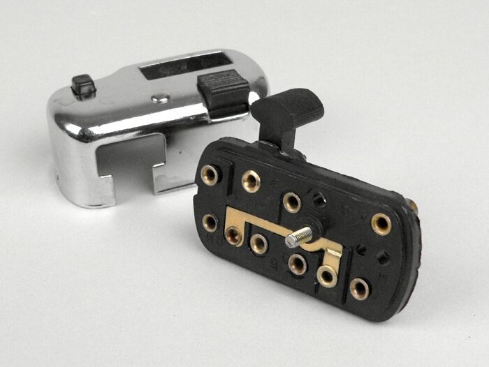 Light switch -GRABOR- Vespa VNA1T-VNA2T (German models - T1/125), VNB1T-VNB6T (Geman models - T2/125), VGLA/B (Geman models - T4/150), VGL1T (ACMA), VGL1T (Danish models - Touring), VB1T, VBA1T
