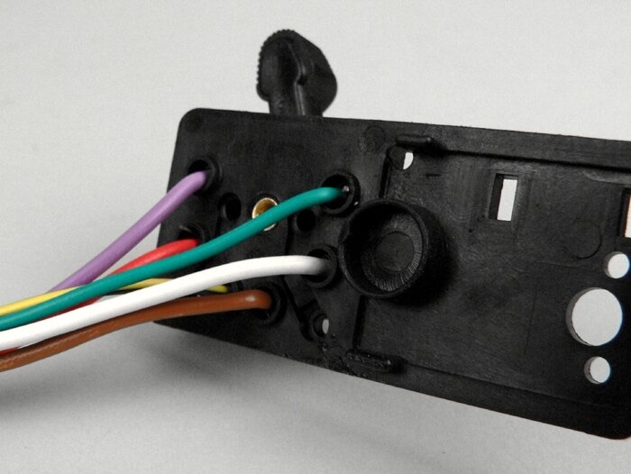 Knipperlichtschakelaar -GRABOR- Vespa PX80, PX125, PX150, PX200 (bouwjaar 1978-1983) - 6 kabels (12V AC, modellen zonder accu)