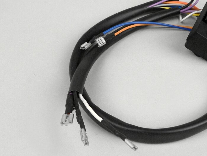 Interruptor de luces -GRABOR- Vespa PX Lusso/Arcobaleno (1984-1998) - 7 cables (CA, modelos sin batería, contacto normalmente cerrado)