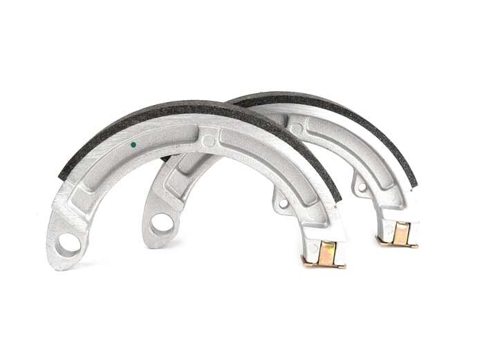 Bromsskor -PIAGGIO Ø=125x17mm- 8 + 9 + 10 fram, 1 fäste, Vespa Smallframe V50, V90, SS50, SS90, PV125, ET3, Wideframe V1T till V15T, V30T-V33T, VM, VN, VL, VB, VNA, VNB, VBA, VBB, Super