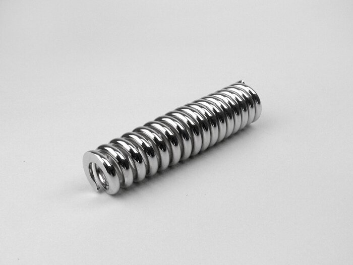 Shock absorber spring front -OEM QUALITY l=165mm- Vespa Rally180 (VSD1T), Rally200 (VSE1T), Sprint150 (VLB1T), TS125 (VNL3T), GT125 (VNL2T), GTR125 (VNL2T), Super - Chrome