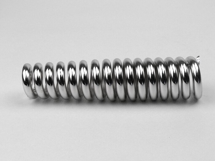Shock absorber spring front -OEM QUALITY l=165mm- Vespa Rally180 (VSD1T), Rally200 (VSE1T), Sprint150 (VLB1T), TS125 (VNL3T), GT125 (VNL2T), GTR125 (VNL2T), Super - Chrome