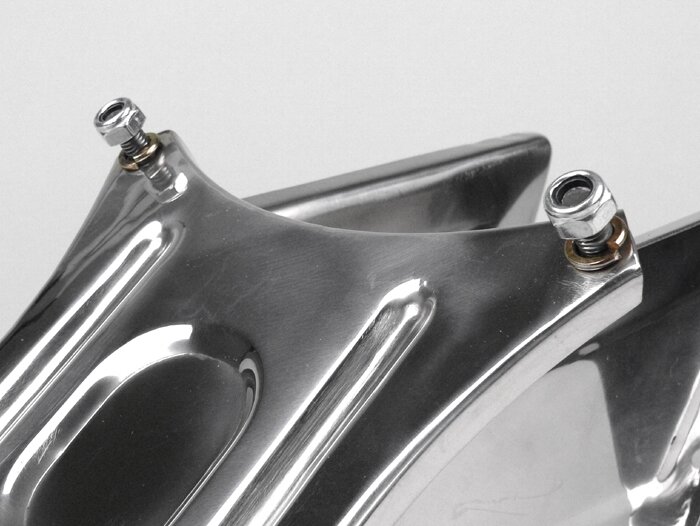 Spare wheel carrier front -SPAQ- Lambretta LI (series 3), LIS, SX, TV (series 3), DL, GP - stainless steel