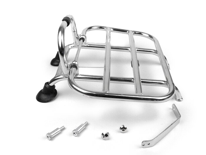 Front rack, fold down -FAR- Vespa S50, S125, S150 - stainless steel