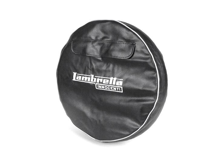 Copriruota di scorta -IMPORT- Lambretta 3.50 - 10- Nero, con tasca, bordino bianco