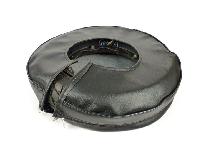 Housse roue de secours -IMPORT- Lambretta 3.50 - 10- noir, avec poche, passepoil noir