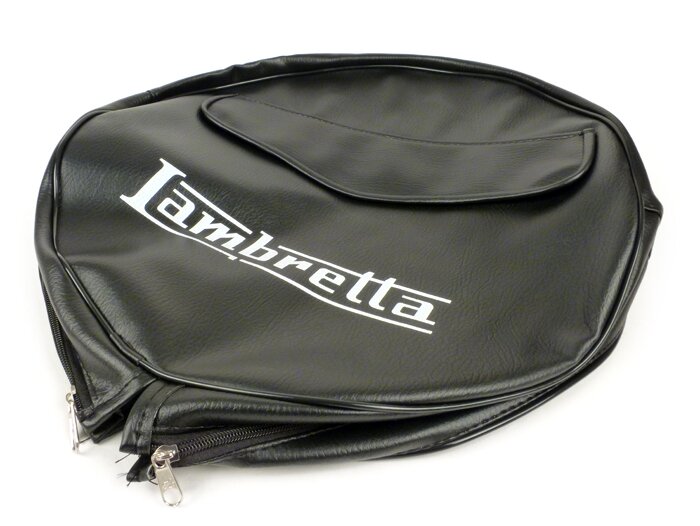 Housse roue de secours -IMPORT- Lambretta 3.50 - 10- noir, avec poche, passepoil noir