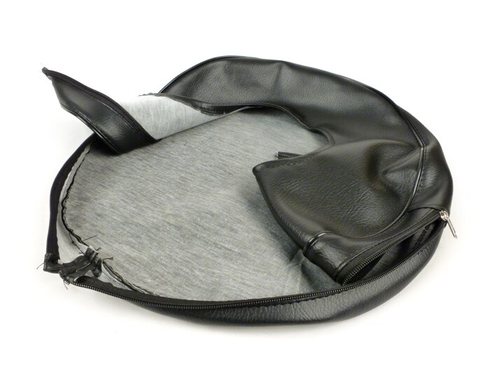 Housse roue de secours -IMPORT- Lambretta 3.50 - 10- noir, avec poche, passepoil noir