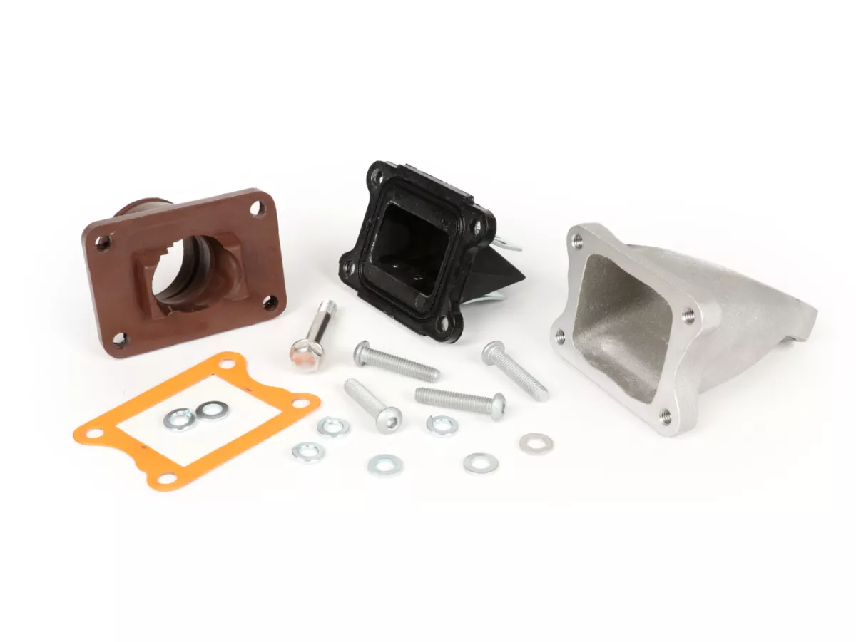 Set manifold intake termasuk diafragma -MB DEVELOPMENTS diafragma - Lambretta 195-240 ccm - AW = Ø34mm (karburator Ø28-30mm - PHBH, VHSH, PWK28, TMX30, Smartcarb 26-28)