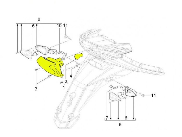 Lampu belakang -PIAGGIO- TPH 50-125 baru (LBMC501, LBMM701), Aprilia SR Motard 50-125