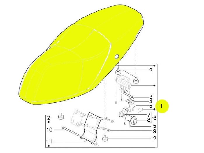 Seat -PIAGGIO- New Typhoon (since 2010) (LBMC501, LBMM701, ZAPM501)
