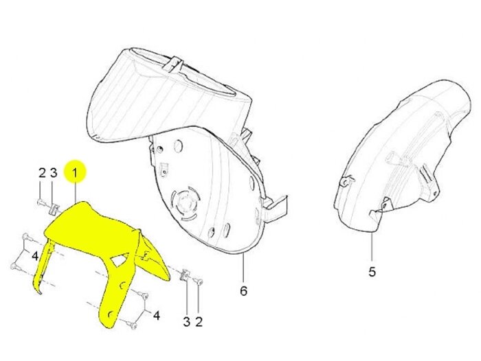 Mudguard -PIAGGIO- New Typhoon (2010-) (LBMC501, LBMM701, ZAPM501)