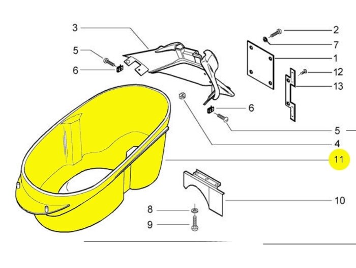 Compartiment pour casque -PIAGGIO- Vespa GT 250 (ZAPM45102), Vespa GT L 125 (ZAPM31100, ZAPM31101), Vespa GT L 200 (ZAPM31200), Vespa GTS 125 (ZAPM31300), Vespa GTS 250 (ZAPM45100, ZAPM45101), Vespa GTS 300 (ZAPM45200), Vespa GTS Super 125 (ZAPM45300), Ve