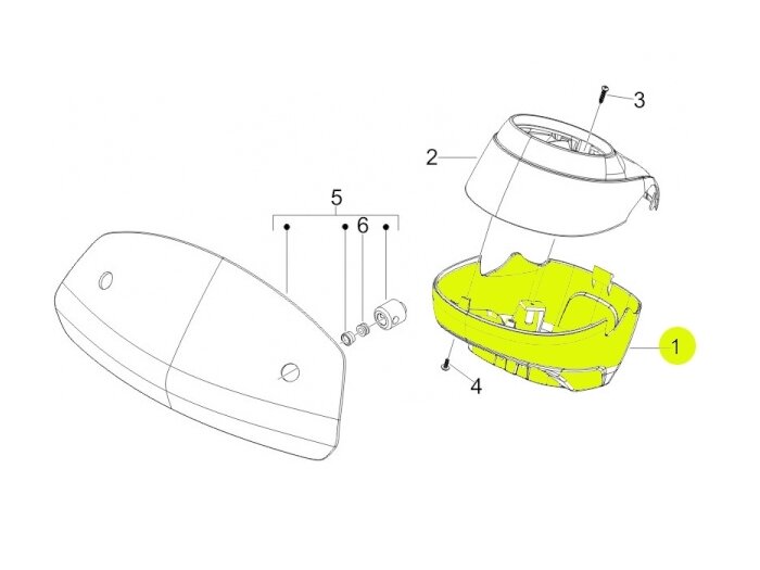 Handlebar cover lower part -PIAGGIO- Vespa GTV 125 (ZAPM31301), Vespa GTV 250 (ZAPM45102), Vespa GTV 300 (ZAPM45201, ZAPMA3302)