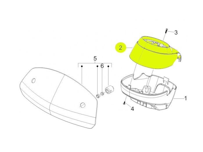 Övre styrkåpa -PIAGGIO- Vespa GTV 125 (ZAPM31301), Vespa GTV 250 (ZAPM45102), Vespa GTV 300 (ZAPM45201, ZAPMA3302), Vespa GTV HPE 300 (ZAPMA3602, ZAPMA362, ZAPMD3102)