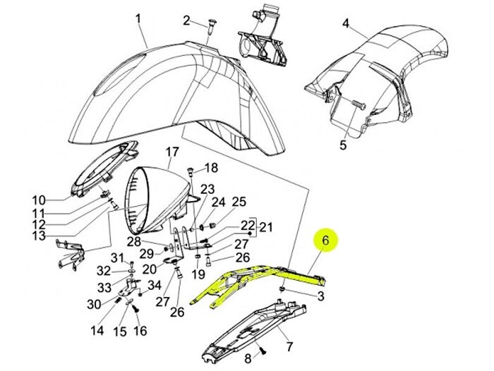Headlight support -PIAGGIO- Vespa GTV (ZAPM31, ZAPM45)