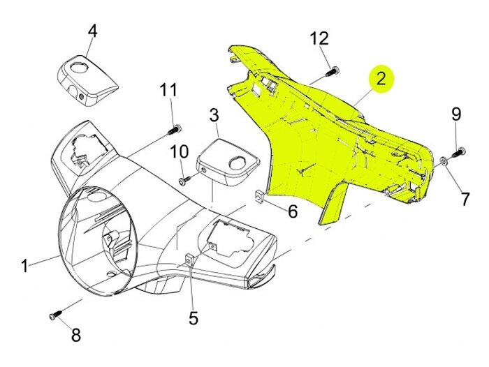 Speedo bezel -PIAGGIO- GTS 125-300 (ZAPM31, ZAPM45)