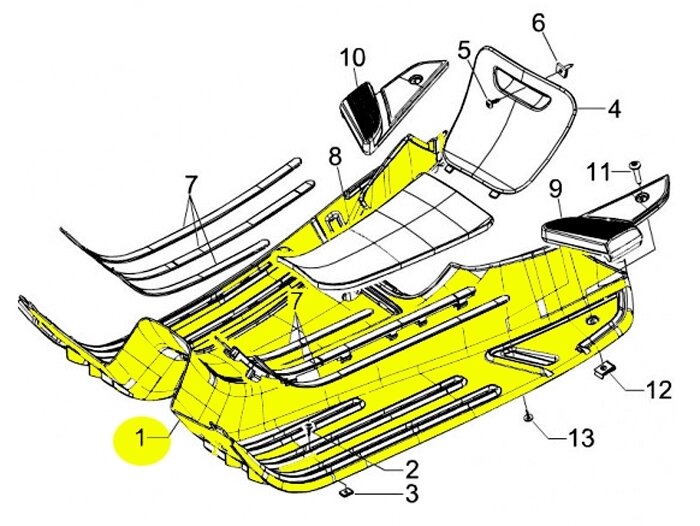 Foot board -PIAGGIO- Vespa LX (ZAPC38, ZAPM44,ZAPM68), Vespa LXV (ZAPC38, ZAPM44,ZAPM68), Vespa S (ZAPC38, ZAPM44,ZAPM68)