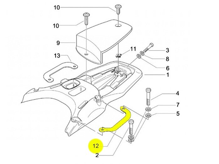 Passenger handle lhs -PIAGGIO- Vespa GT (ZAPM31), Vespa GTL (ZAPM31) - metalic grey (623)