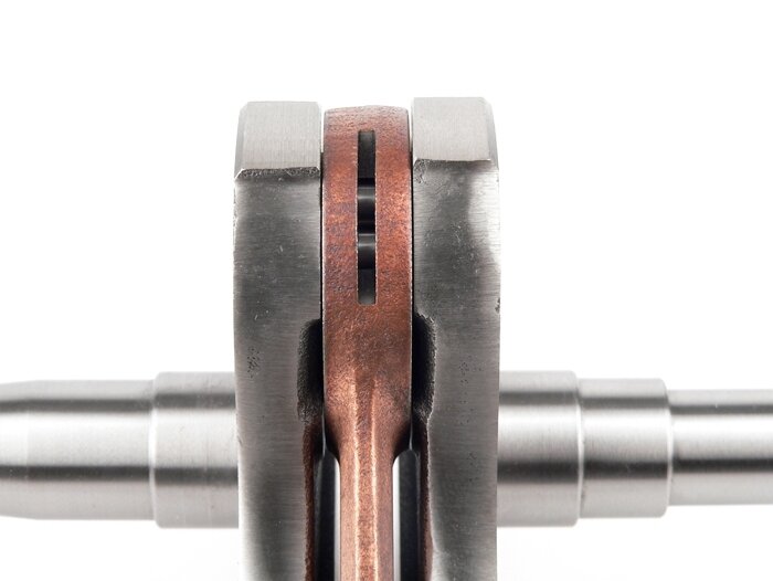 Crankshaft -TAMENI Standard- Vespa Wideframe 125cc (1951-1953), bell-shaped, conrod=110mm, stroke=50mm (Vespa V30-V33, U, Hoffmann HA)