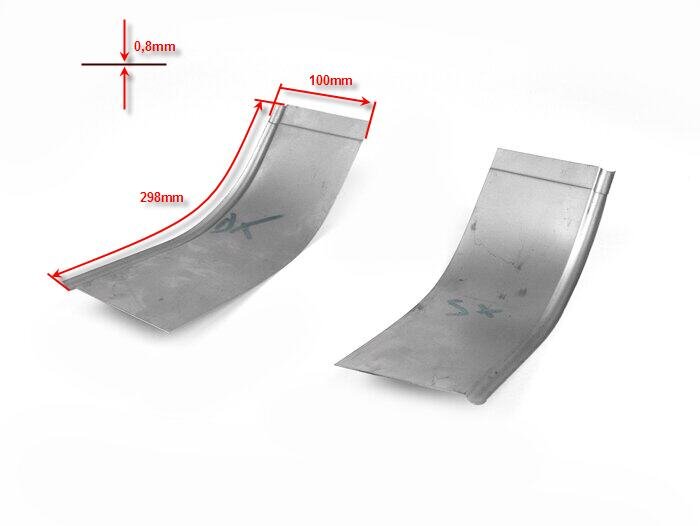Lower front running board repair plate (left or right) -PREMIUM- Vespa 1949-1962 Wideframe V1-15, V30-33, VM, VN, VU, ACMA, VB1T, VL1-3T, Largeframe VNA, VNB, VBA, VBB, VGLA, VGLB - 1 piece