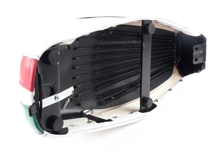 Banco de asiento -VESPA Mono TriColore- V50, PV125, ET3 - Blanco
