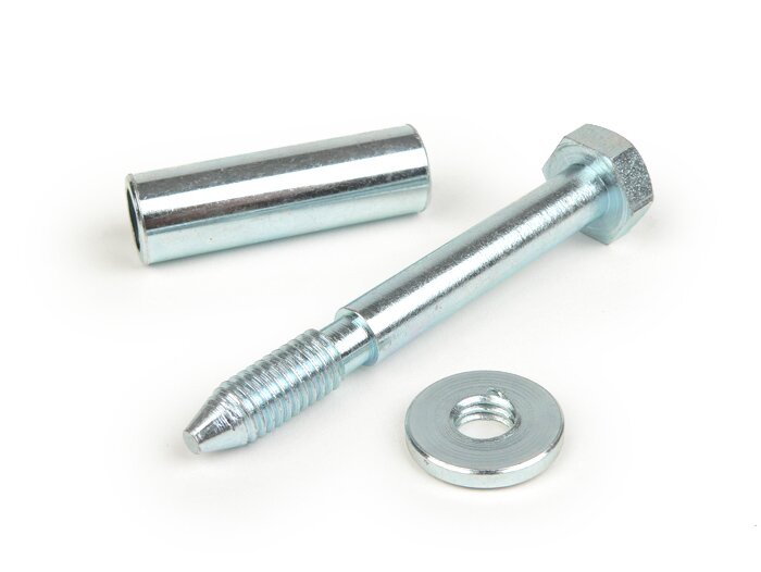 Kit vis cache roue de secours -MAURO PASCOLI, M8x66mm- Vespa Rally180 (VSD1T), Rally200 (VSE1T), TS, 180 SS, GS160 (0054684-)