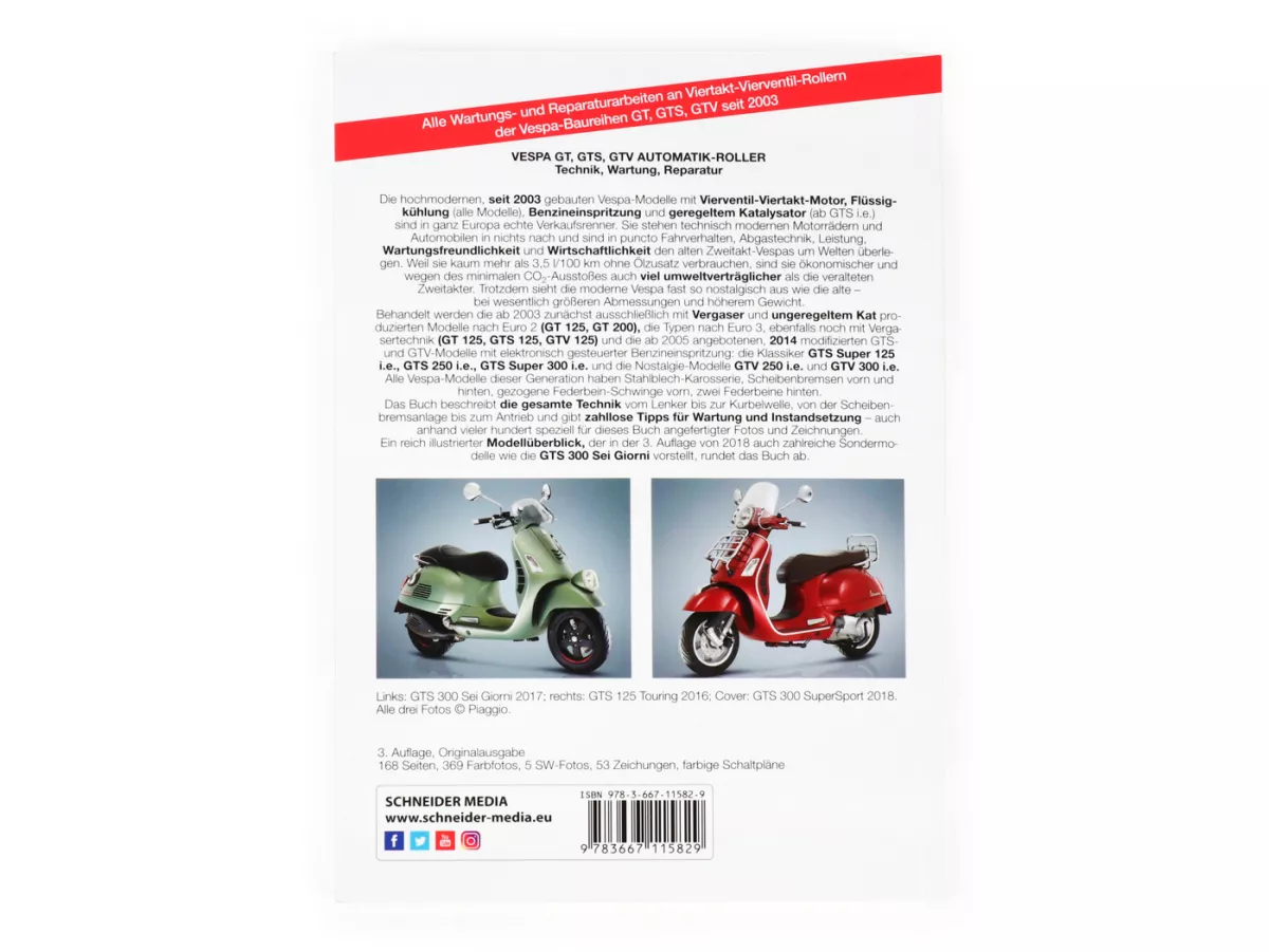 Book -Vespa GT, GTS 125-300, GTV- Technik, Wartung, Reparatur
