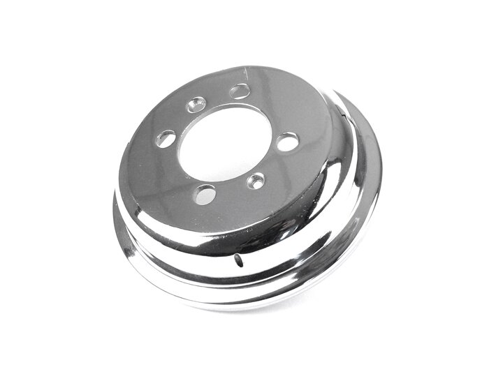 Tambor de freno trasero 8 pulgadas - CALIDAD OEM - Vespa Wideframe VM, VN, VNA1T a VNA2T, VNB1T a VNB6T, VL, VB, VBA1T, VBB1T a VBB2T - Cromo