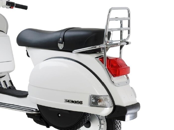 Rear rack, fold down -PIAGGIO- Vespa PX80, PX125, PX150, PX200 - chrome